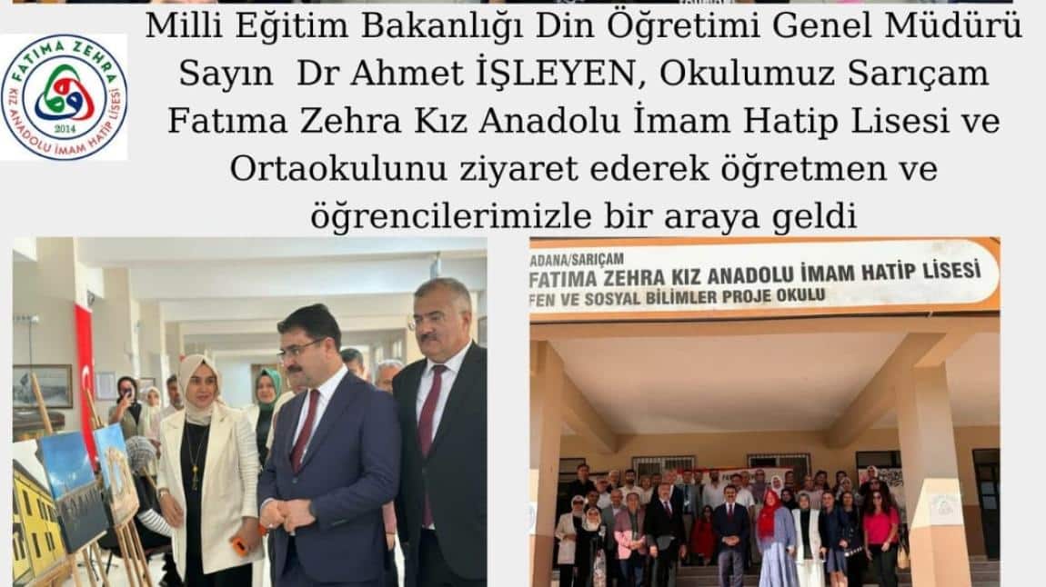 DİN ÖĞRETİMİ GENEL MÜDÜRÜMÜZ SAYIN DR. AHMET İŞLEYEN OKULUMUZU ZİYARET ETTİ. 